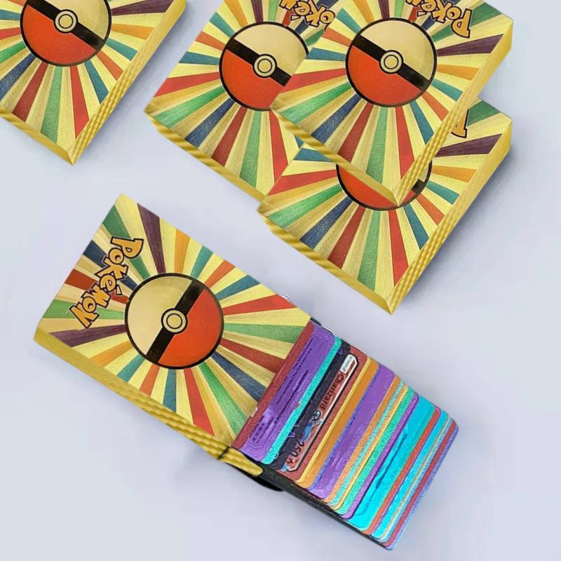 55 Stück Goldfolie Sortierte Karten Pokemon Karten Sammlung H30 English - 27PCS bunt