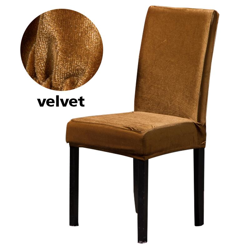 Stuhlhussen für Esszimmerstühle, samtig, weich, Stretch-Schonbezüge, staubdicht, Sitzbezug für Hochzeit, Hotel, Küche, Bankett, Wohnzimmer, abnehmbar Universal kaffeebraun