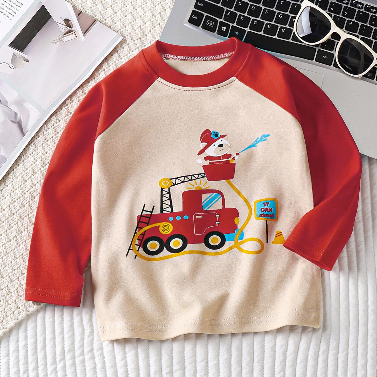 Kinderkleidung Jungen Mädchen T-Shirt Kinderkleidung Cartoon Tops Langarm Babykleidung Herbst Winter Baumwolldruck Sweatshirt 100cm