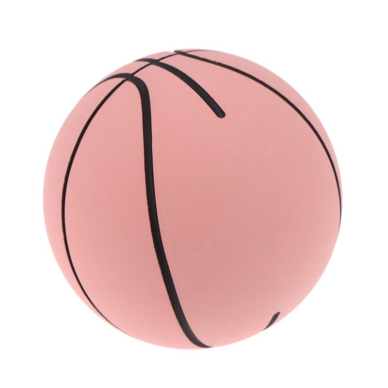 6 cm Hochelastischer Mini-Gummi-Basketball Dekompression Hohler Elastischer Ball Kinderspielzeug Outdoor-Sportarten Strand Mini-Basketball rosa