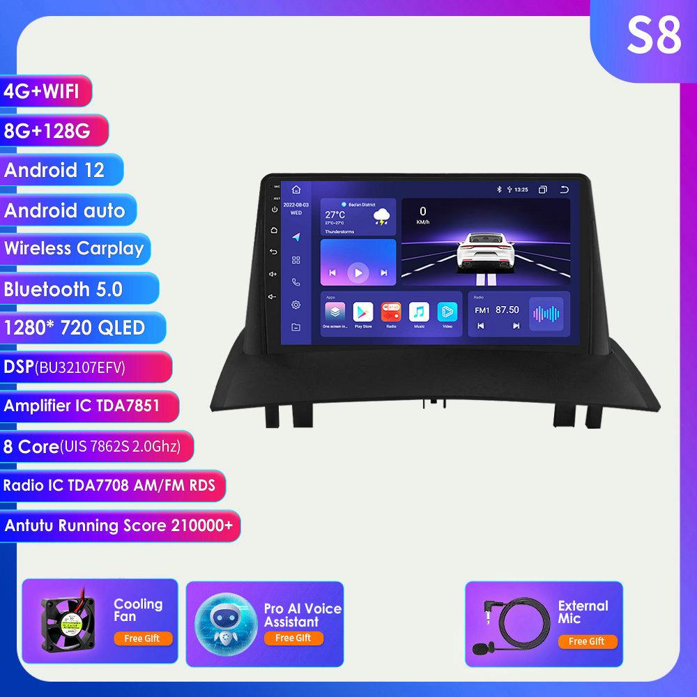7862 System 2din Android Autoradio für Renault Megane 2 2002-2009 Autoradio Multimedia Video Player Intelligenter Bildschirm GPS Nav Head Unit Carplay 4G S8 8Core 8G 128G AI