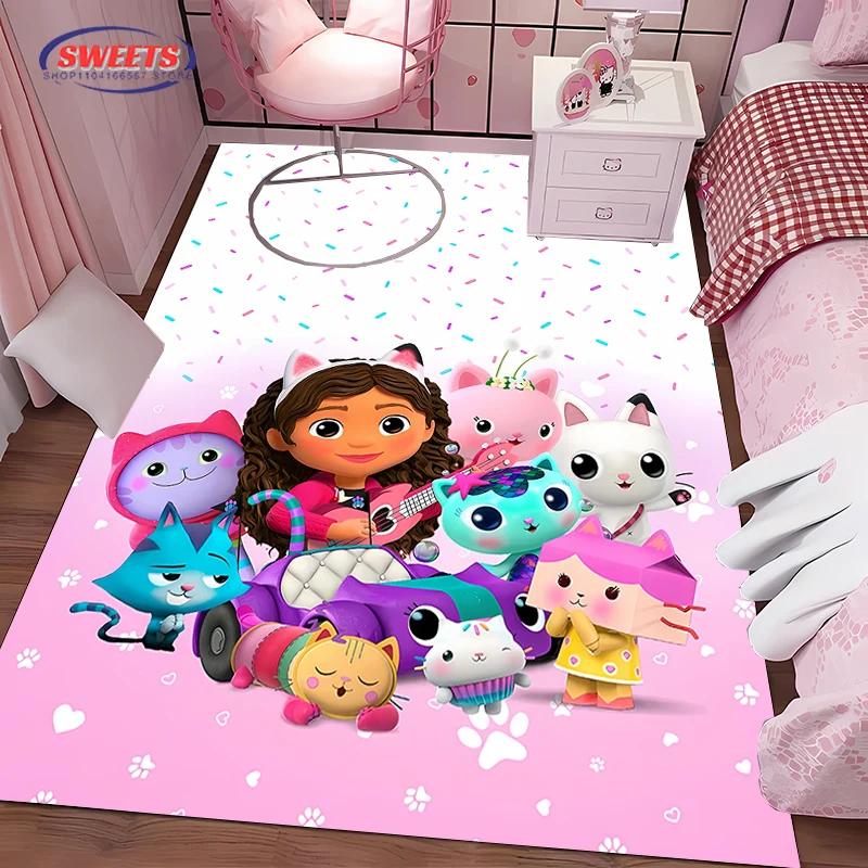Disney Gabbys Puppenhaus Teppich, Teppich für Wohnzimmer Schlafzimmer, Sofa Küche Fußmatte Dekormatte, Rutschfeste Bodenmatte für Kinder, Langlebige Matte, Geschenk 150x200cm (59x79in)