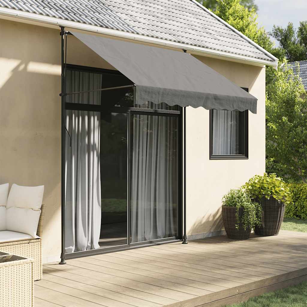 Vidaxl Markise, Rollmarkise, Anthrazit, 200X150 Cm, Stoff Und Stahl