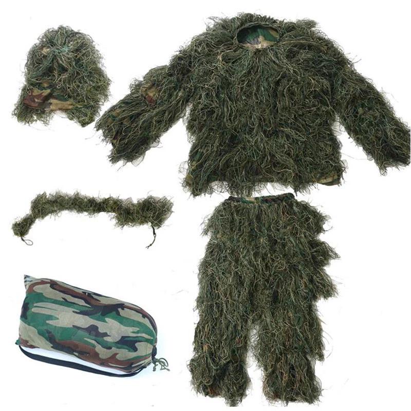3D Jagd Ghillie Anzug Sniper Taktische Militärische Camouflage Kleidung Armee Schießen Dschungel Kleidung Outdoor Vogelbeobachtung Pretend Anzug 180cm grün