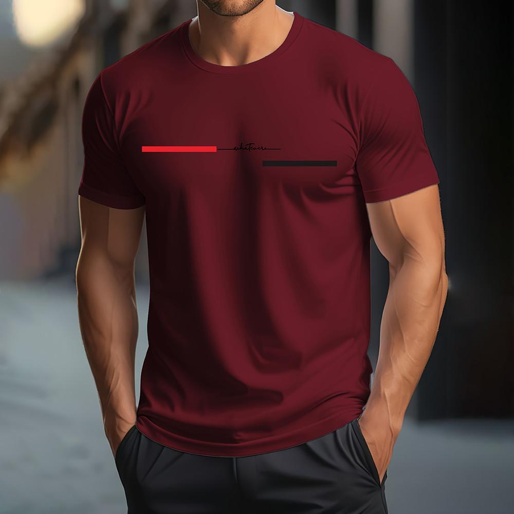 Interessante Herren-T-Shirts mit 3D-Buchstabendruck, modische und schlichte Kurzarm-T-Shirts, lässige Rundhals-T-Shirts L