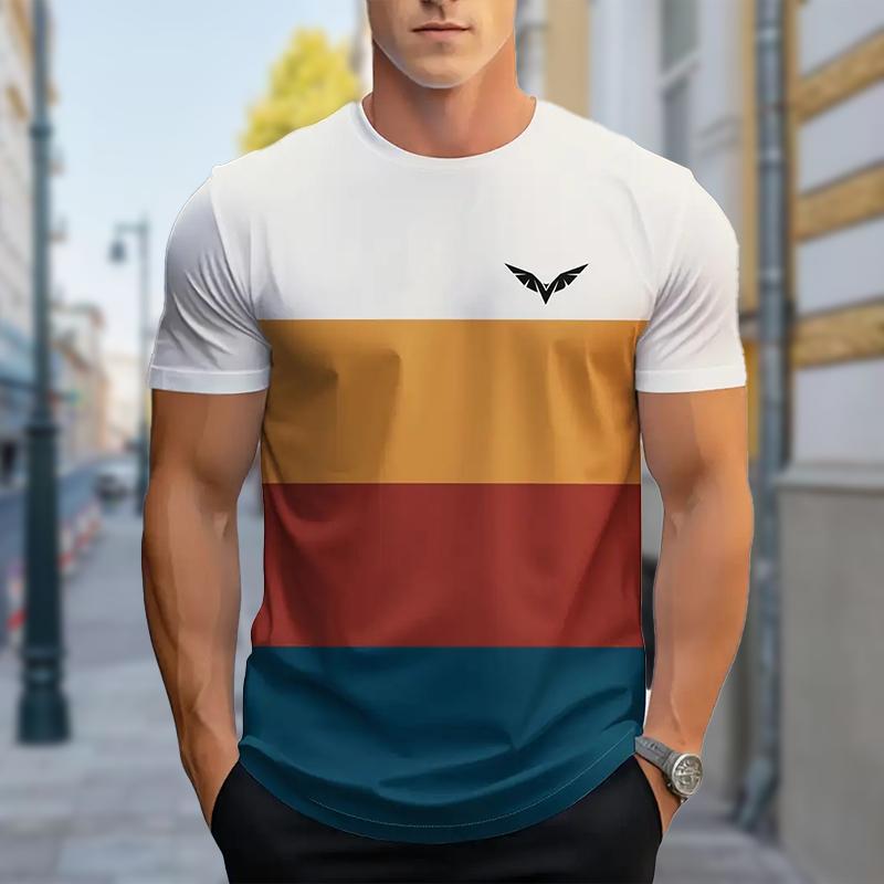 Neues Sommer-T-Shirt für Herrenmode Persönlichkeit Vielseitig bedrucktes Herren-T-Shirt Top 6XL orange