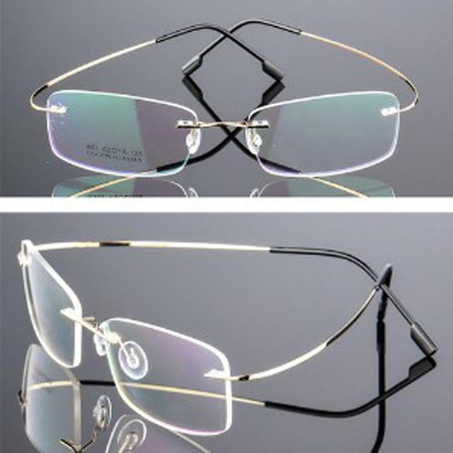 Titanlegierung Superelastische Randlose Brille Männer Frauen Unisex Rahmenlose Brillen Mode Business Brillen Schutz Auge gold