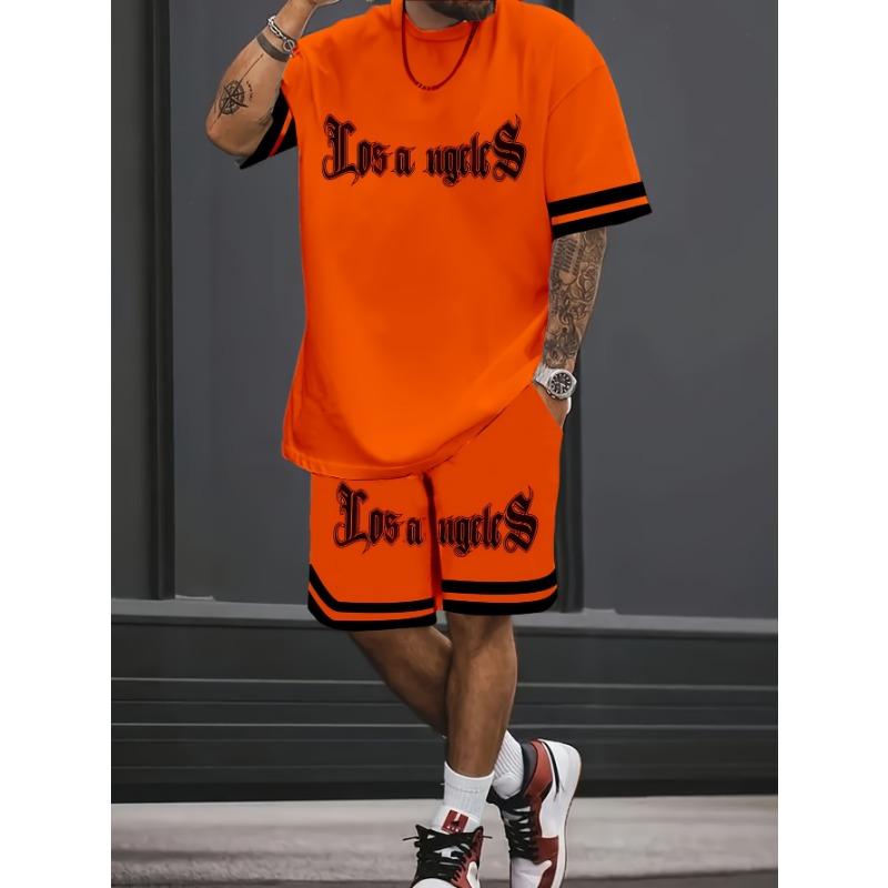 Ein neuer lässiger, einfacher, weicher, bequemer, atmungsaktiver und leichter Herrenanzug mit 3D-Buchstabendruck für die Streetwear-Mode im Sommer 2025 6XL