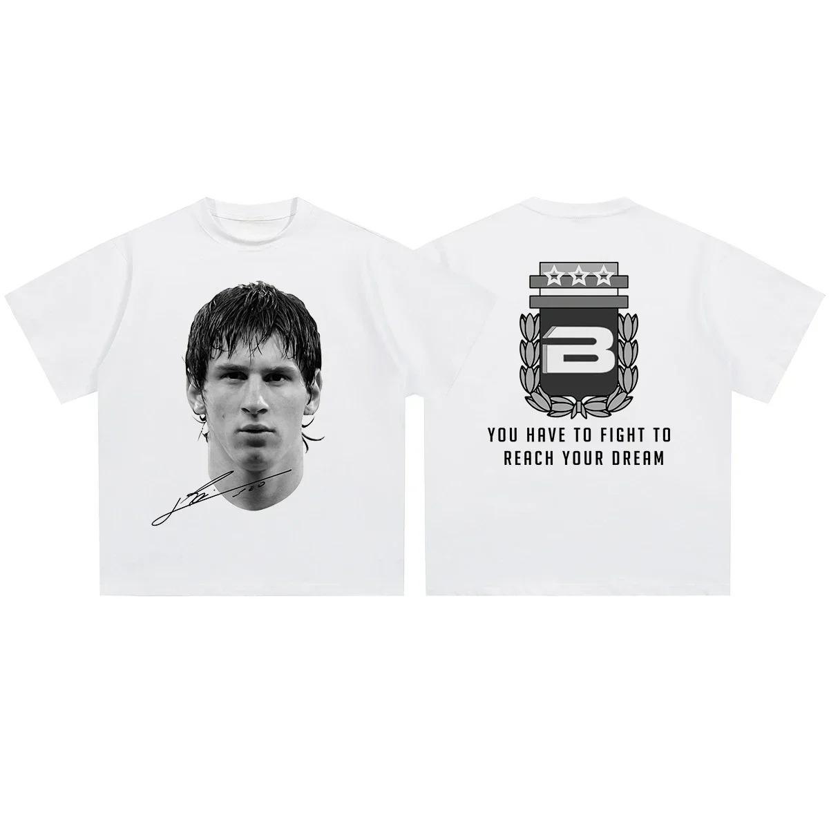 2026 Cristiano Ronaldo Neymar American Football Star Druck Baumwolle Kurzarm T-Shirt Unisex Kleidung Druck Mode Oversize Tee Y2K 4XL braun