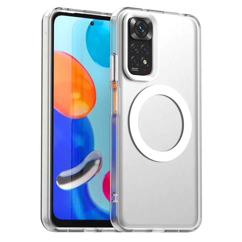 Transparente Hülle für Redmi Note 11 Hülle Redmi Note 11 11S Magnetische Adsorption Kabelloses Laden Rückseite für Redmi Note 11S Hülle Redmi Note 11 Global weiß