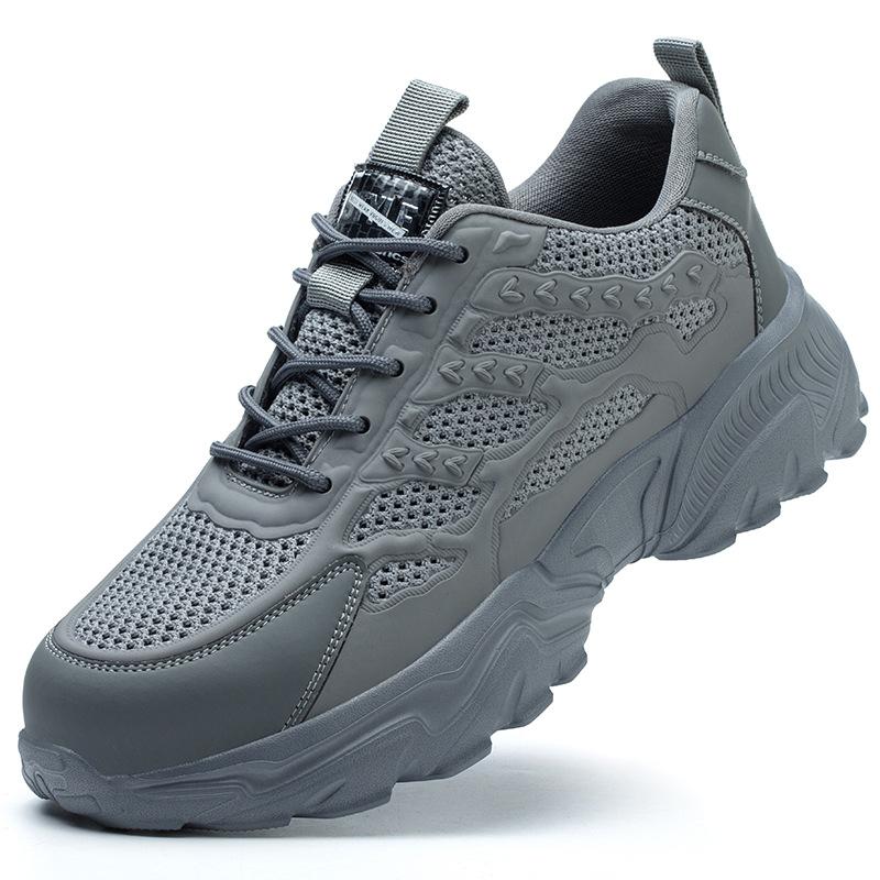 Weiße Sicherheitsschuhe für Herren mit Stahlkappe, Arbeitsschuhe, Anti-Smash- und Pannenschutz, unzerstörbare Schuhe, Sportschuhe für Herren 40 gray