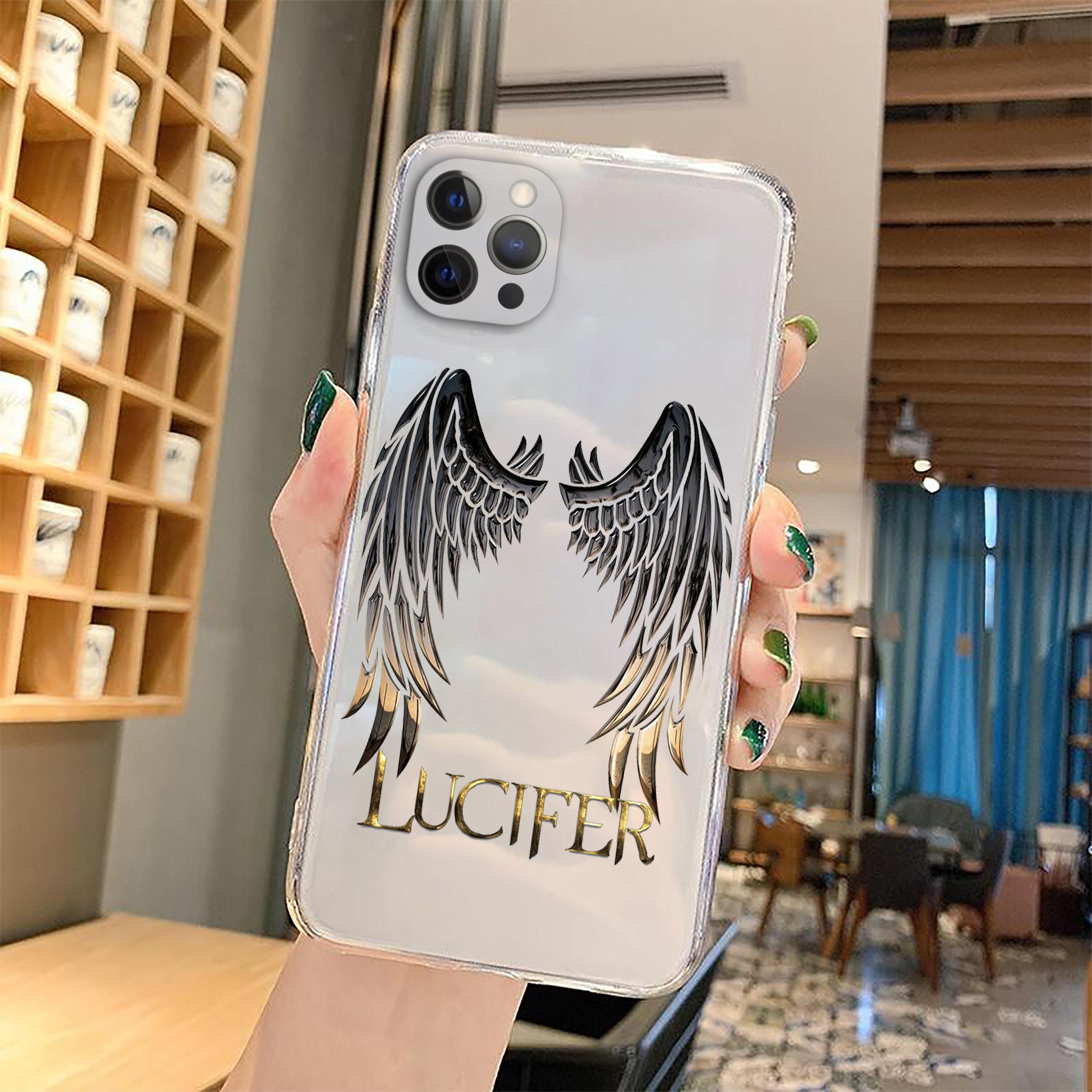 Fallen Angel Lucifer Handyhülle für iPhone 13 11 12 Pro XS MAX 8 7 Plus X SE 2020 XR transparente Handyhülle iPhone 11