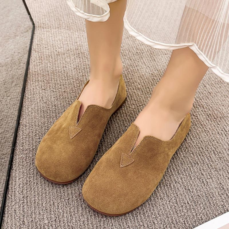 Damen Ballerinas Schuhe Retro Runde Zehe Slipper Schuhe für Damen Slip-on Casual Übergröße Atmungsaktive Sneaker Damen Zapatos De Mujer 37