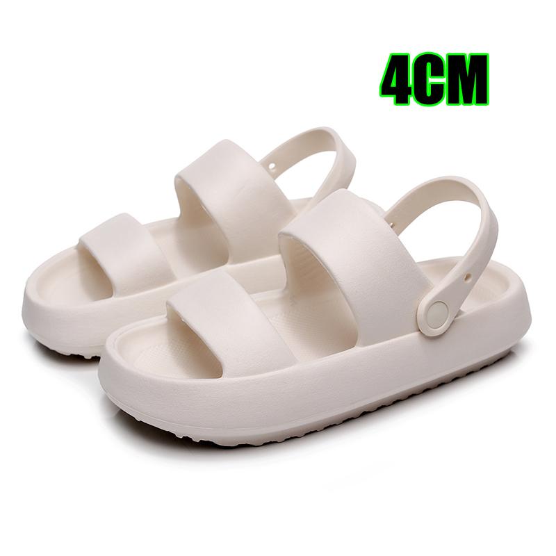 Mode Damen Sommer Strand Plateau Sandalen Grün Weiche Sohle EVA Pantoletten Frau Mode Rutschfest Outdoor Hausschuhe Damen Bequeme Schuhe 36-37 beige