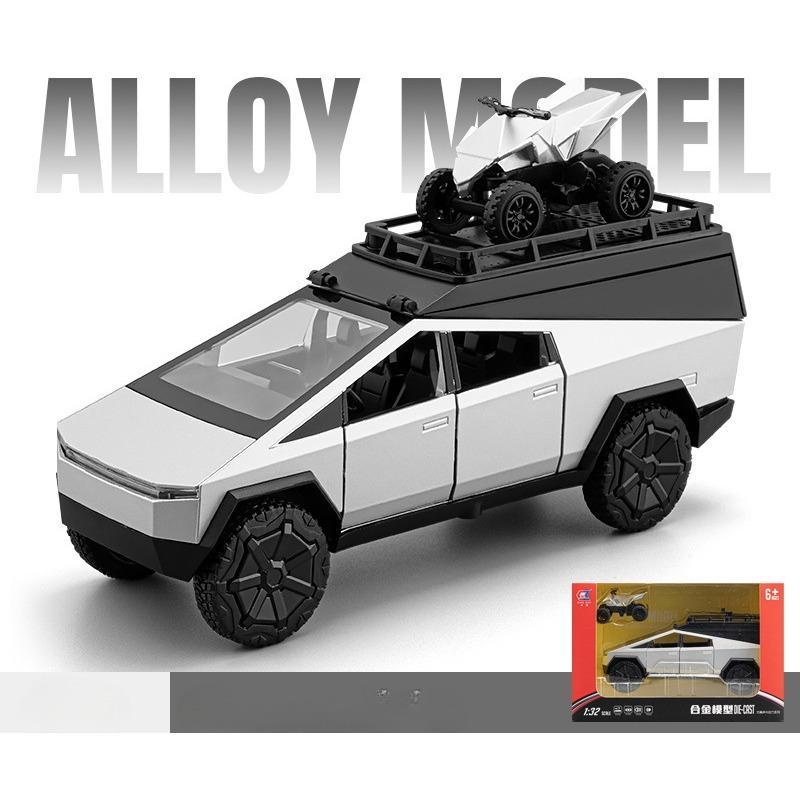 1/32 Tesla Camping Wohnmobil Auto Offroad-Legierung Modell Cyber Bestes Elektroauto Kindergeschenk Kinderspielzeug Großer Rabatt 1/32-Size:17.4*6.3*9cm silber