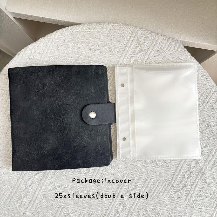 PU-Leder Samenaufbewahrungsordner mit 50 Fächern Samen-Umschlägen Loseblatt Pflanzen-Samen-Organisationsbuchhalter 1cover(25sleevesx2) white