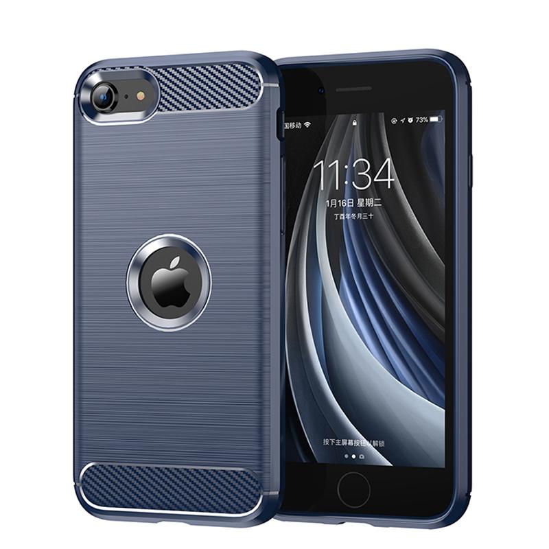 Für iPhone SE 2020 Hülle Für iPhone SE 2020 Hülle Stoßfeste Silikon TPU Schutz Handy Schwarze Hülle Für iPhone SE 2020 For iPhone SE 2020 blau