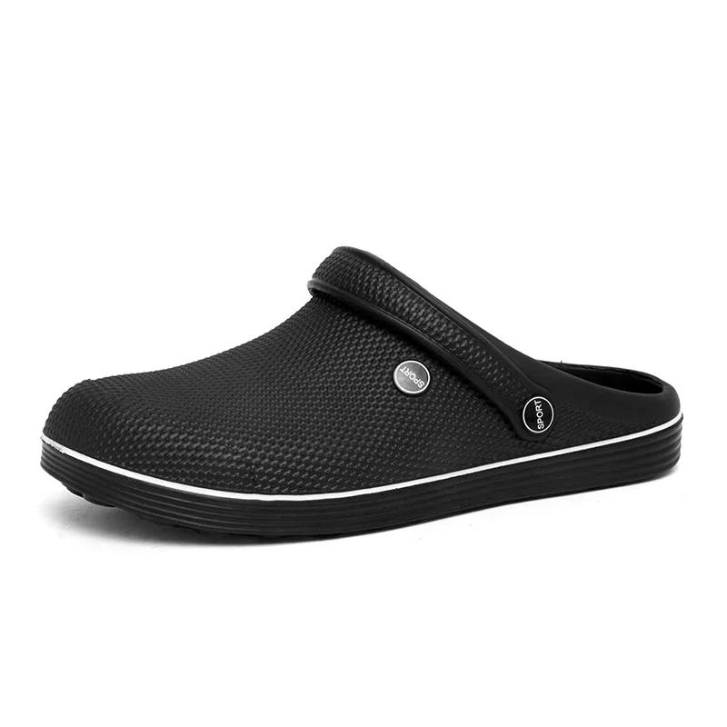 Original Crocs für Herren 2024 Sommer Hausschuhe Atmungsaktiv Rutschfest Herren Gartenschuhe Lässige Strandsandalen Geschlossene Herren Arbeitsclogs 40 schwarz