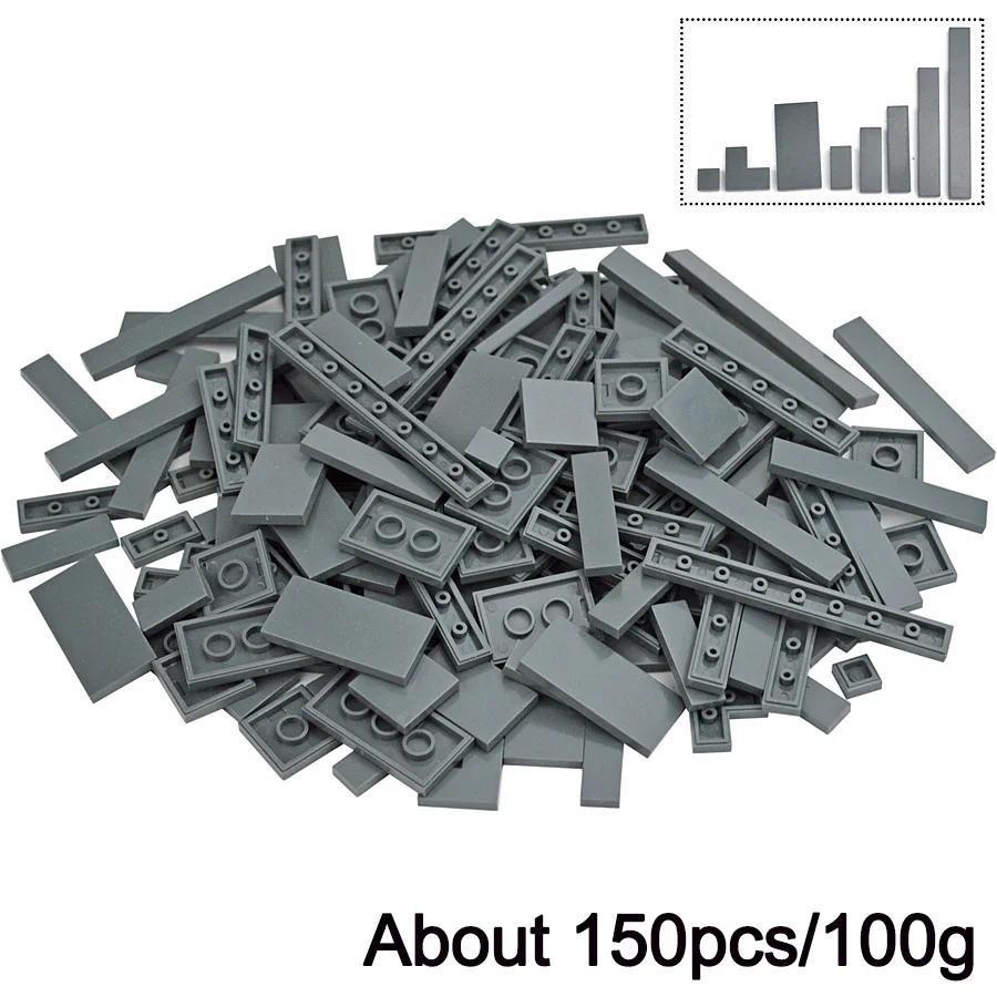 150PCS DIY Modell Glatte Dünne Bausteine MOC Mehrfarben Spielzeug Teile Groß Figuren Flache Fliesen Steine Pädagogisches Kinder Spielzeug Geschenk leduo