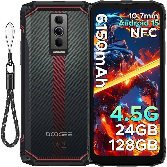 Unzerbrechliches Mobiltelefon DOOGEE Blade 10 Energy 24GB+128GB 6.56” 6150mAh Unzerbrechliches Smartphone Android 15 IP68/4.5G/NFC, Rot rot