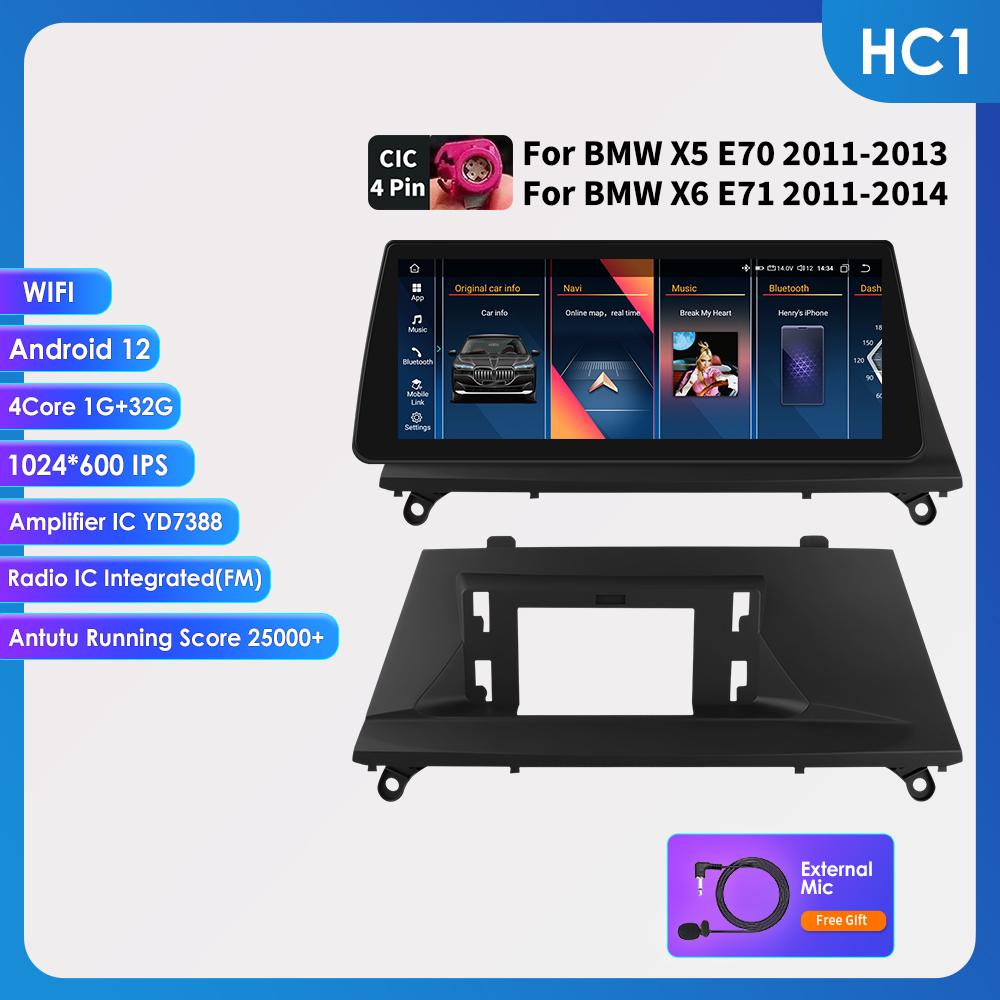 Ossuret 10.25 Carplay Android 13 Autoradio für BMW X5 E70 X6 E71 CCC CIC Auto intelligente Systeme Radio GPS Navi Stereo DSP SWC Bluetooth Head Unit HC1 1G 32G