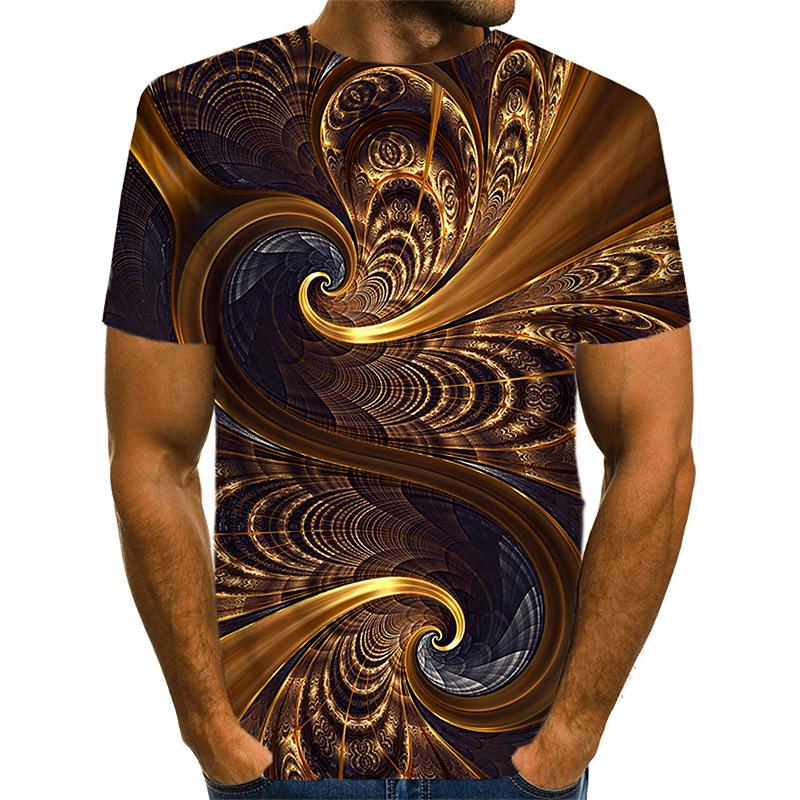 Neue Sommer Herrenmode T-shirt Persönlichkeit Bunte Bänder Gedruckt männer T-shirt Top 5XL braun