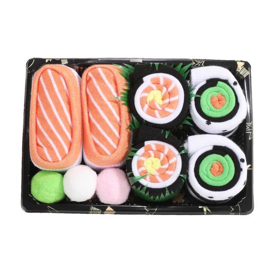 3 Paar Lustige Sushi Socken Thunfisch Lachs Gurke Maki Socken Baumwollmischung Lustige Japanische Lebensmittel Socken in Box Geschenk für Männer Frauen 3 pair
