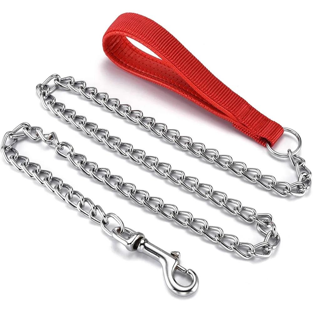 120cm/4ft Hundekette Robuste Hundeleine Weicher Gepolsterter Griff Leine Perfekt Für Große & Mittlere Haustiere Spazierengehen Training Reisen (as the picture,M 3mm x 120cm)