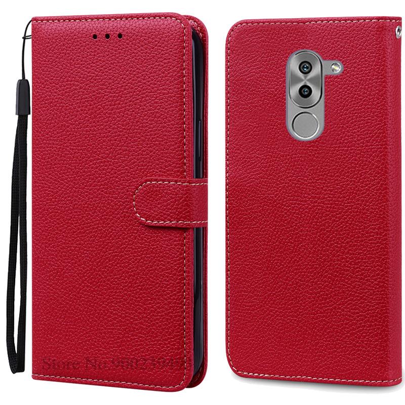 Honor6X Hülle Für Huawei Honor 6X Hülle Flip Leder Brieftasche Handyhülle Für Honor 6X Hülle Für Huawei Honor 6X Hülle Coque Fundas For Honor 6X (2016) dunkelrote