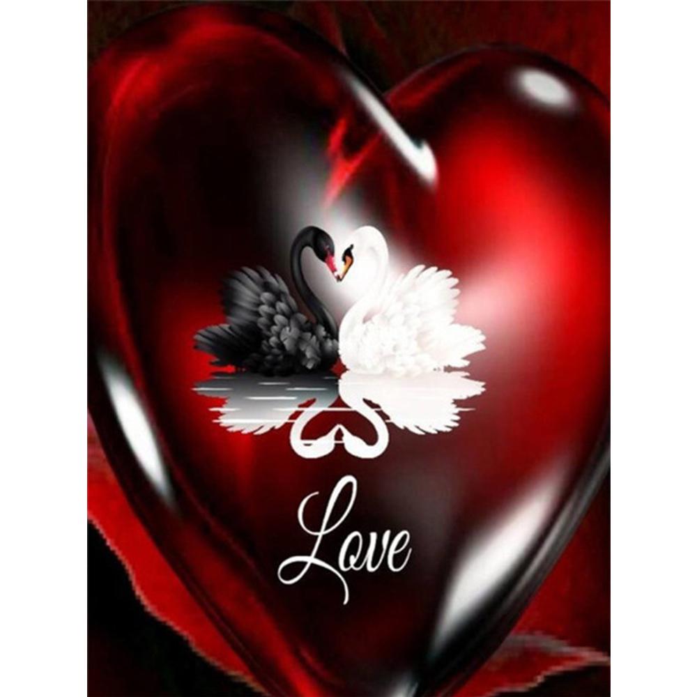 Volle quadratische Diamant-Stickerei Tier DIY Diamant Malerei Schwan Tier Mosaik Blume Handarbeit handgemachtes Geschenk Full Square 20X30CM hellblaue