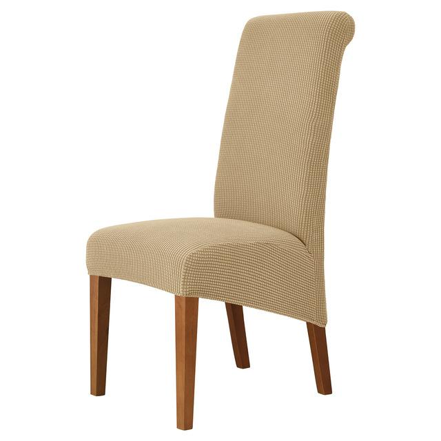 Stuhlhusse mit hoher Rückenlehne und universeller hoher Elastizität, Jacquard, Größe M, XL, Stuhlhussen für Esszimmer, Küche, Büro, Zuhause, Maisflanell XL Size (60-75cm) khaki