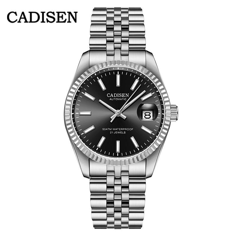 CADISEN C8053 Neue TOP Marke Luxus herren Uhr Mit Box 5ATM Wasserdicht 21 JUWELEN Automatische männer Mechanische Uhren schwarz