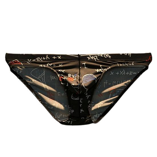 SOUTONG U Convex Unterhosen Muster Low Rise Sexy Muster Herren Slips für Zuhause 2XL blau