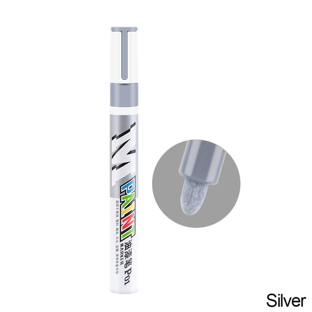 Auto-Kratzer-Reparaturstift, Auto-Ausbesserungslackstift, Füllentferner, Fahrzeugreifen-Lackmarker, klares Kit für die Auto-Styling-Kratzer-Fix-Pflege silber