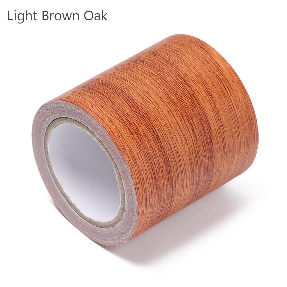 5M/Rolle Boden Möbel Renovierung Gewebeklebeband Holzmaserung Klebeband Reparatur Klebstoff 8cm x 4.57m-Light Brown Oak