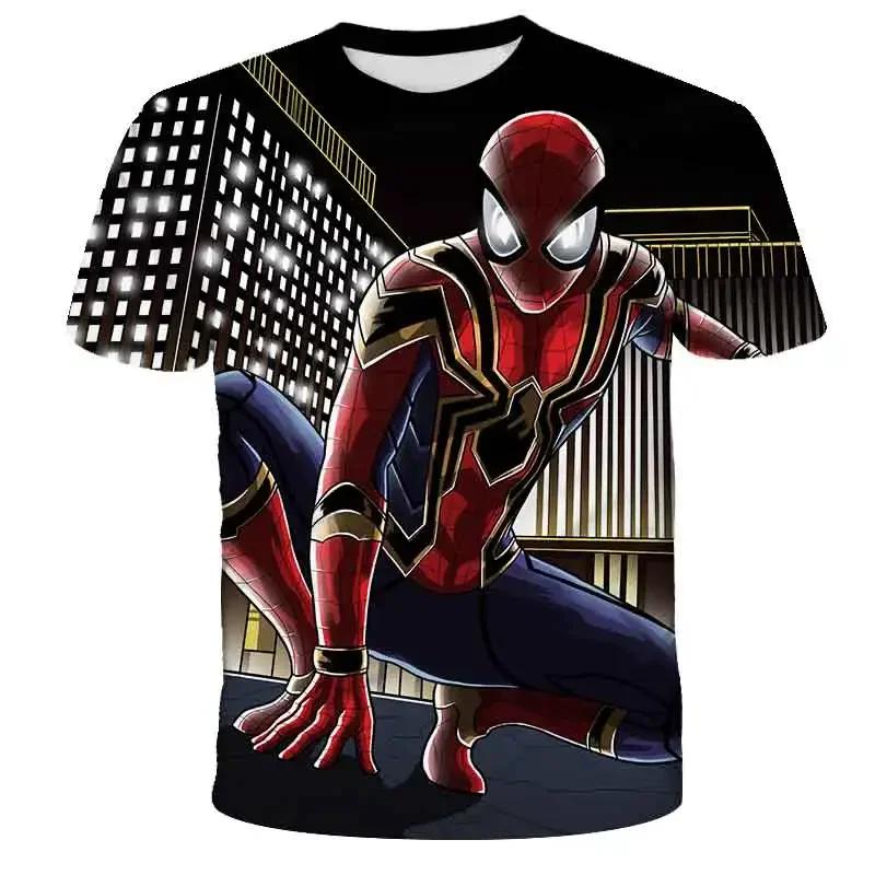 Marvel Superheld Hulk T-Shirt Jungenkleidung Kinder-T-Shirt Spider-Boy Kinder-Oberteil T-Shirt Sommer Kurzarm-T-Shirt 130 braun