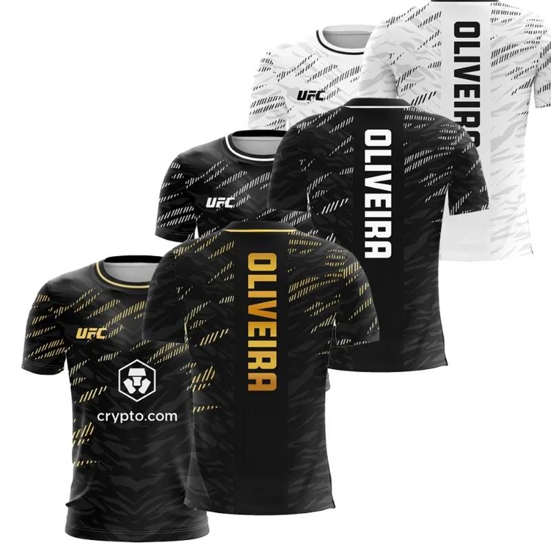 MMA Top Boxer Charles Oliveira T-Shirt Brasilianischer Mixed Martial Artist Herren Fight Night Champion Trikot Männlich GYM Atmungsaktives Oberteil XL