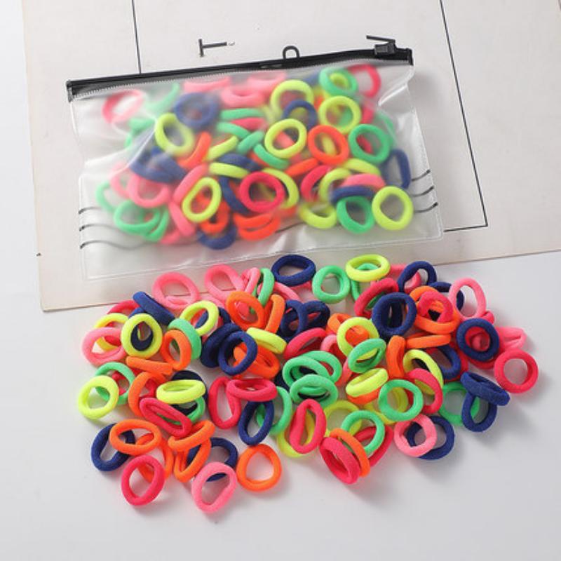 100 stücke Elastische Kopf Band Kinder Haar Seil Haar Krawatten Candy Farbe Nette Handtuch Haar Ring Für Kleine Mädchen Kinder haar Zubehör