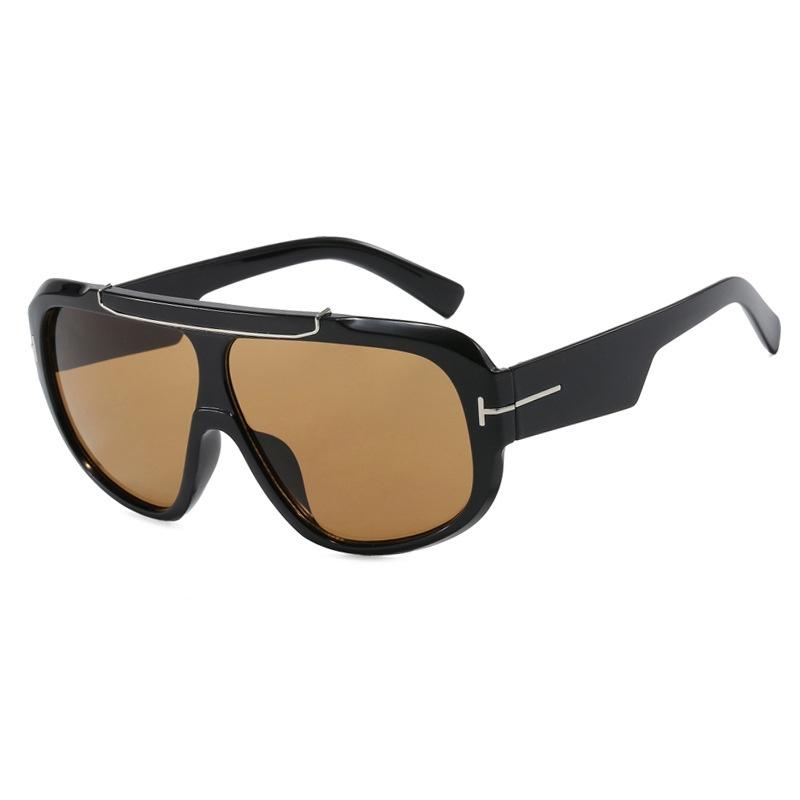 Sonnenbrillen für Damen mit großem Rahmen, personalisierte Sonnenbrille im Punk-Design, winddicht, trendig, Sonnenschutz für den Außenbereich, Sonnenbrillen für Damen hellbraun