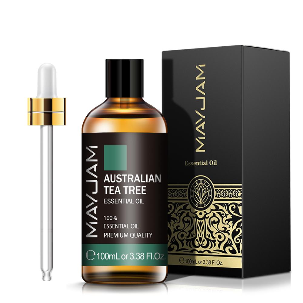 MAYJAM 100 ml ätherisches Lavendel-Eukalyptus-Zimt-Pflanzenöl für Spa-Massage, Hautpflege, Luftreiniger, Luftbefeuchter, Aromatherapie, Rosen-Teebaumöl Australian Tea Tree