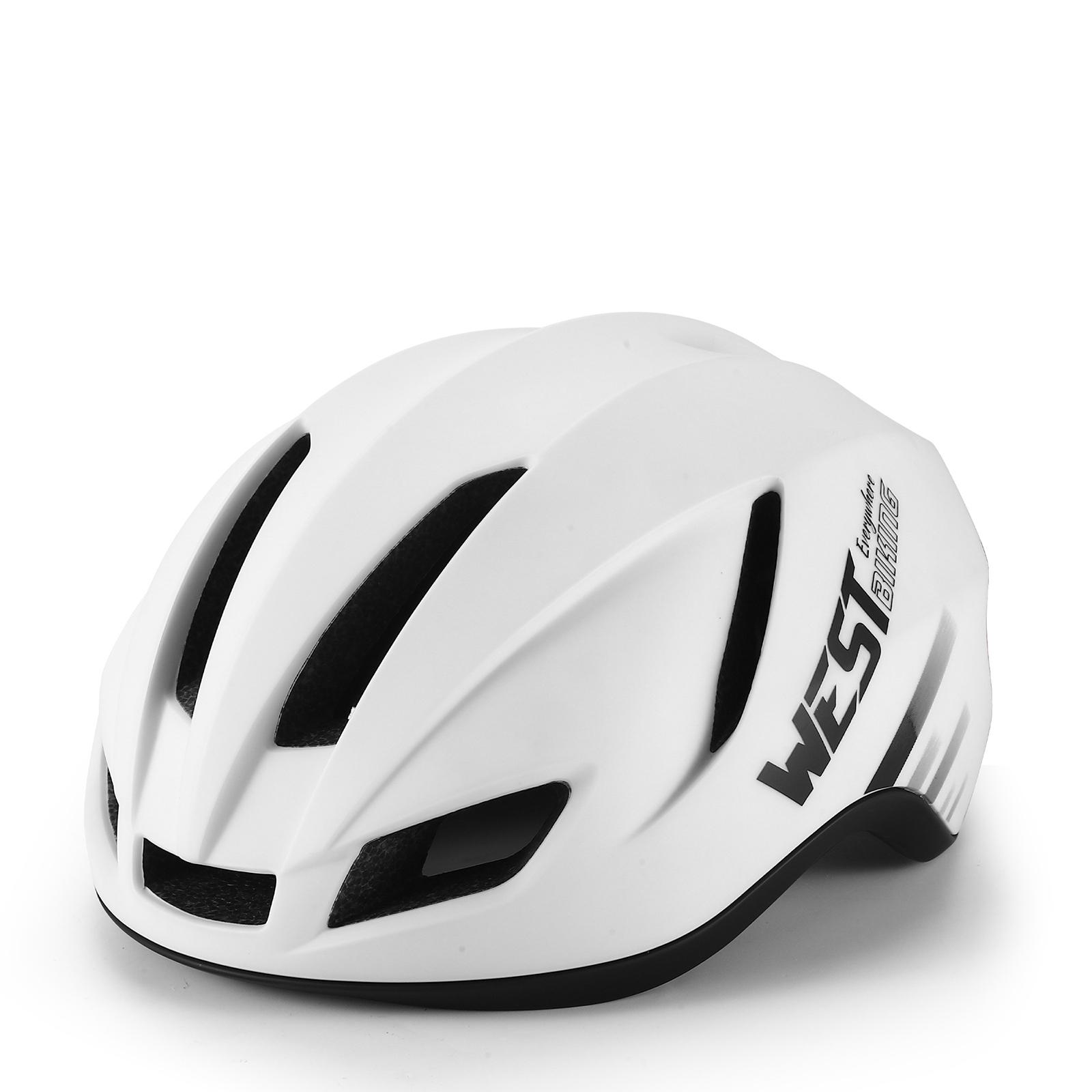 Atmungsaktiver Fahrradhelm mit Rücklicht, Fahrradhelm, ultraleicht, integrierter Fahrradhelm, Sicherheit weiß