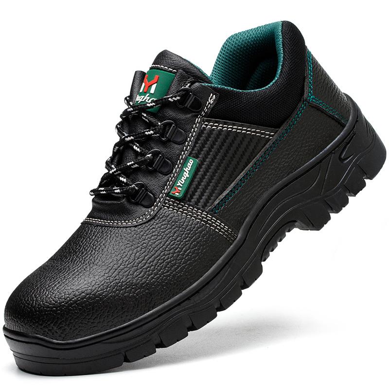 Sicherheitsschuhe mit Stahlkappe für Herren, Lederstiefel, Arbeitsschuhe, Herren, zerstörbare Sicherheitsschuhe, Arbeitsstiefel für Herren, Industrieschuhe 36