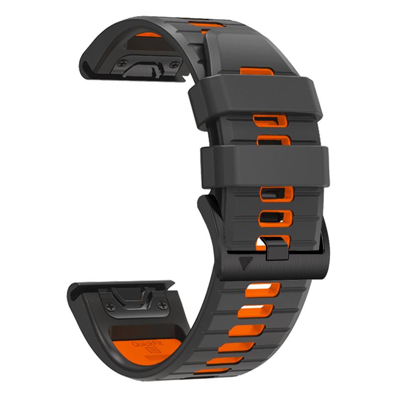 Schnellverschluss-Silikonarmband für Garmin Fenix 7 7X Pro Quatix 7 Pro Smart Watch Band für Garmin EPIX Pro Gen2 Enduro 22mm (Fenix 7) orange/dunkelgrau
