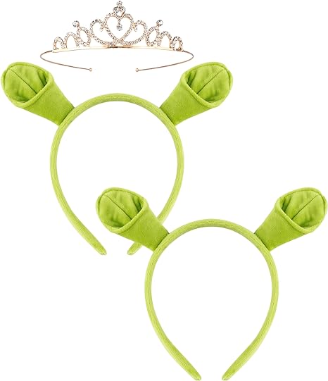 Fiona Cosplay Krone Stirnband Mit Ohren Kostüm Zubehör Verkleidung für Erwachsene Frauen Weiblich Fantasia Halloween Karneval Requisiten One Size yellow