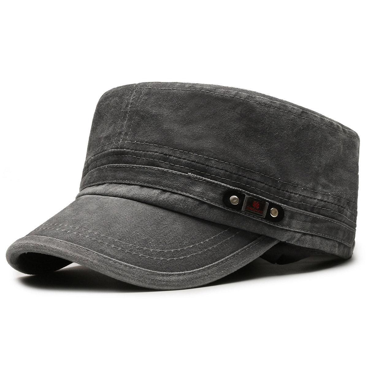 Frühling Herbst herren Military Caps Denim Schiebermütze Armee Visiere Hut Männer Training Cadet Caps grau