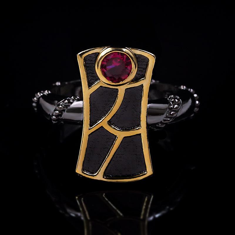Ring Zweifarbig Personalisiert Kreativ Schlüssel Herren- und Damenring Übertrieben Modisch Handgefertigter Schmuck No. 10 black