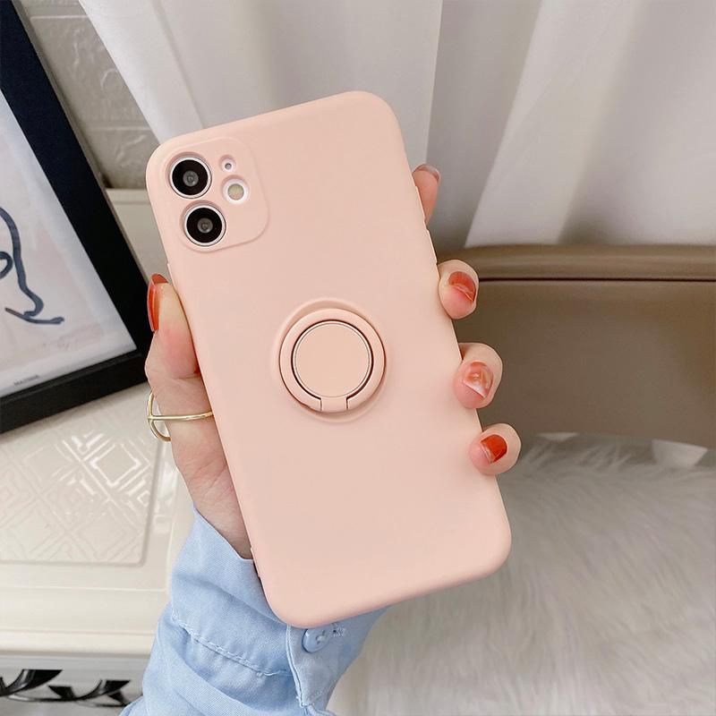 Mit Ringhalter-Telefonhülle für Samsung Galaxy S24 Ultra S23 S22 S21 Plus A13 A52 A53 A54 TPU-weiche Rückseite For Galaxy S23 Plus rosa