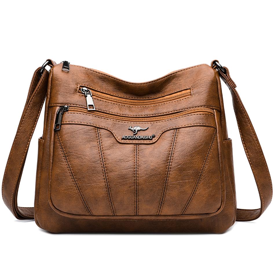 Weiche Leder Frauen Tasche Marken Designer Damen Handtasche Geldbörsen 2023 Luxus Weibliche Schulter Tasche Große Kapazität Umhängetaschen Sac gelb