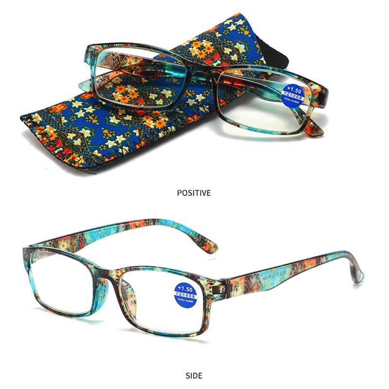 Damen-Lesebrille mit Stoffetui, blaues Licht blockierende Brille, ultraleicht, wunderschönes Brillen-Set, tolles Geschenk +3.0 blau