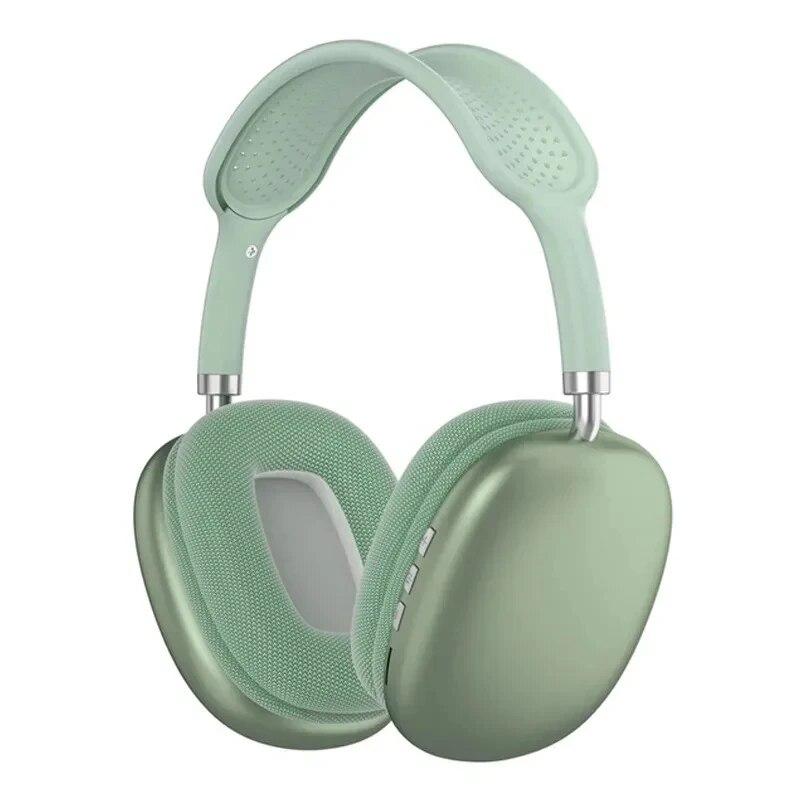 Drahtlose Bluetooth-Kopfhörer mit Mikrofon, Headsets mit Geräuschunterdrückung, Stereo-Sound-Ohrhörer, Sport-Gaming-Kopfhörer, unterstützt TF-Karte grün